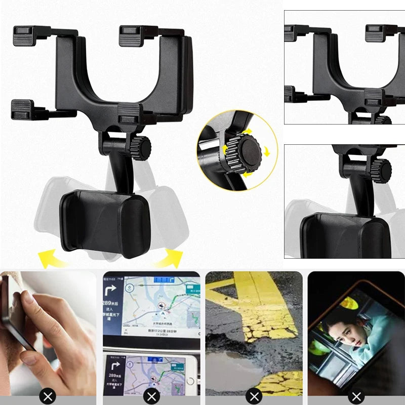 360° Car Mirror Telescopic 