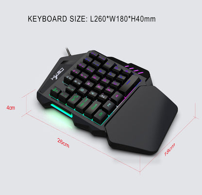 V100 One-Handed Mini Portable Keyboard and Mouse Set